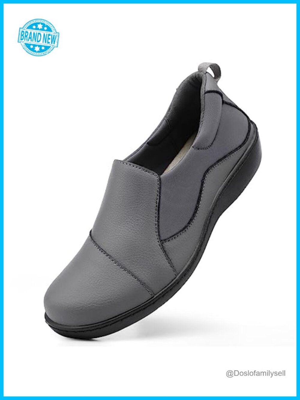 Real Leather Loafers Slip On Lightweight Walking Flats Work Shoes